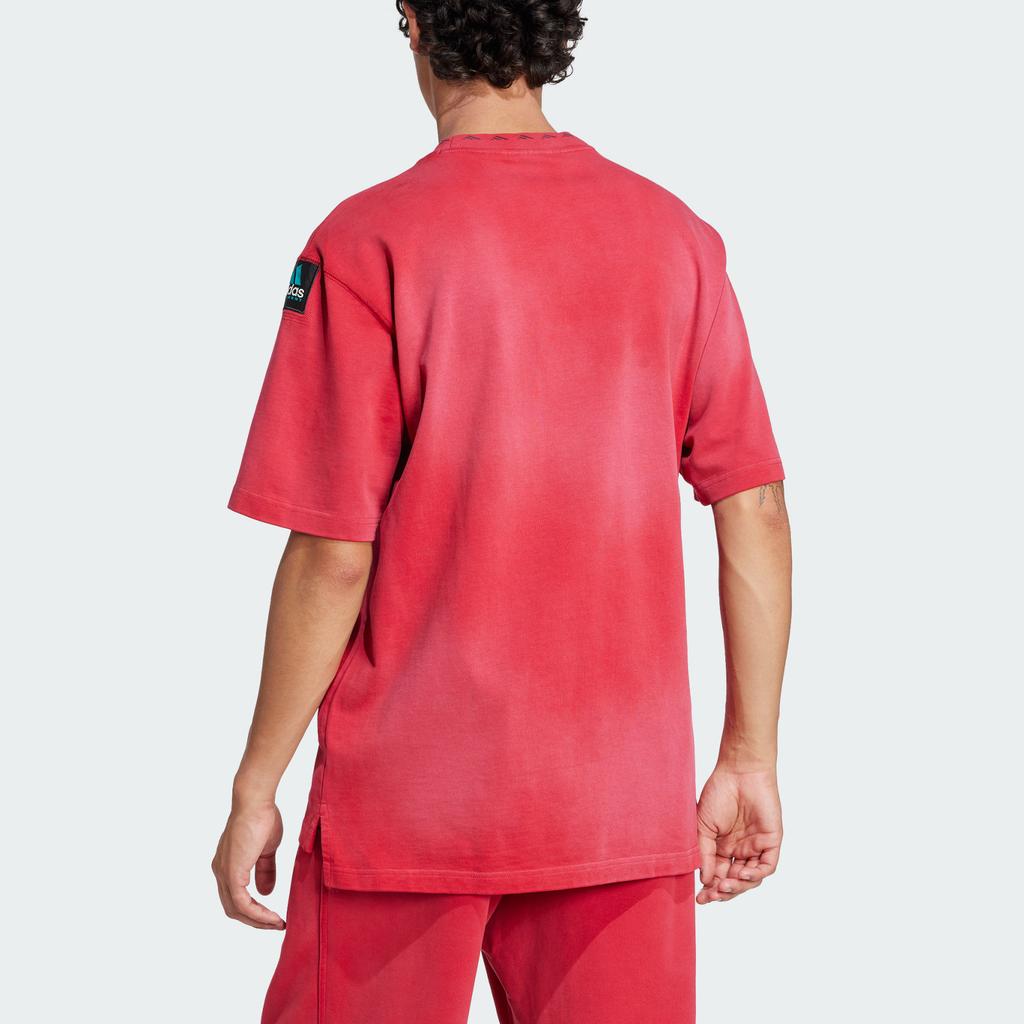 Adidas Oryginalne EQT SS25 Sportowe Prane Minimalistyczne Okrągły Dekolt Dopaminowe Koszulki z Krótkim Rękawem Męskie Koszulki Czerwone JP4960