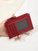 Fashionable ultra-thin women's card bag simple mini compact PU leather credit card wallet portable short multi slot zero wallet