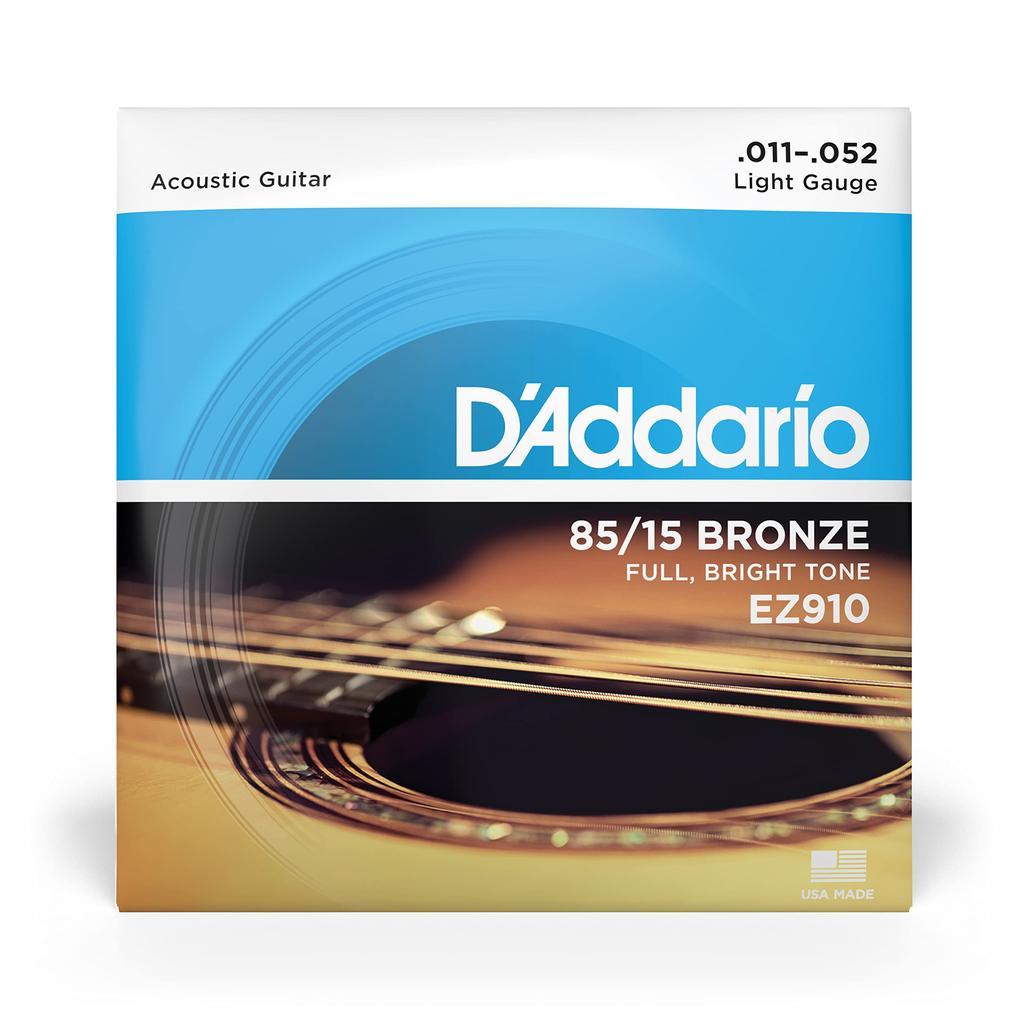 Struny do gitary akustycznej Amerykański brąz Lekkie EZ910 D'Addario 85/15 .011-.052 []