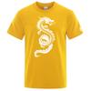 2025 Unisexs Summer Comfortable Tshirt Chinese Dragon Printing Casual Breathable Ordinary Short Sleeve Round Neck Top