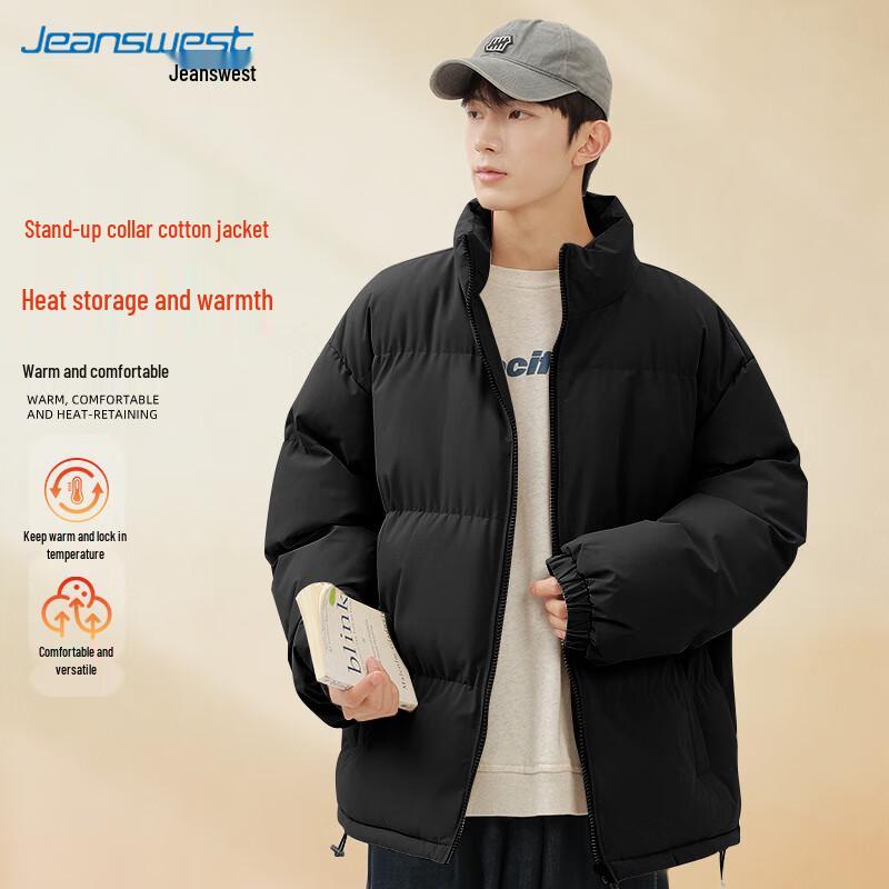 

JEANSWEST Men s 2025 Stand Collar Padded Winter Jacket 4XL