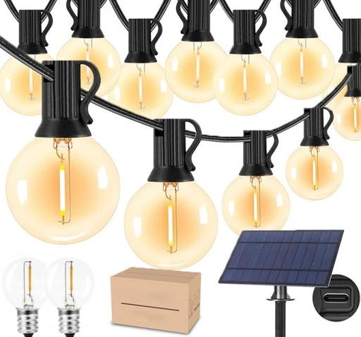 Girlanda Solarna Lampki Ogrodowe 30 Żarówek LED