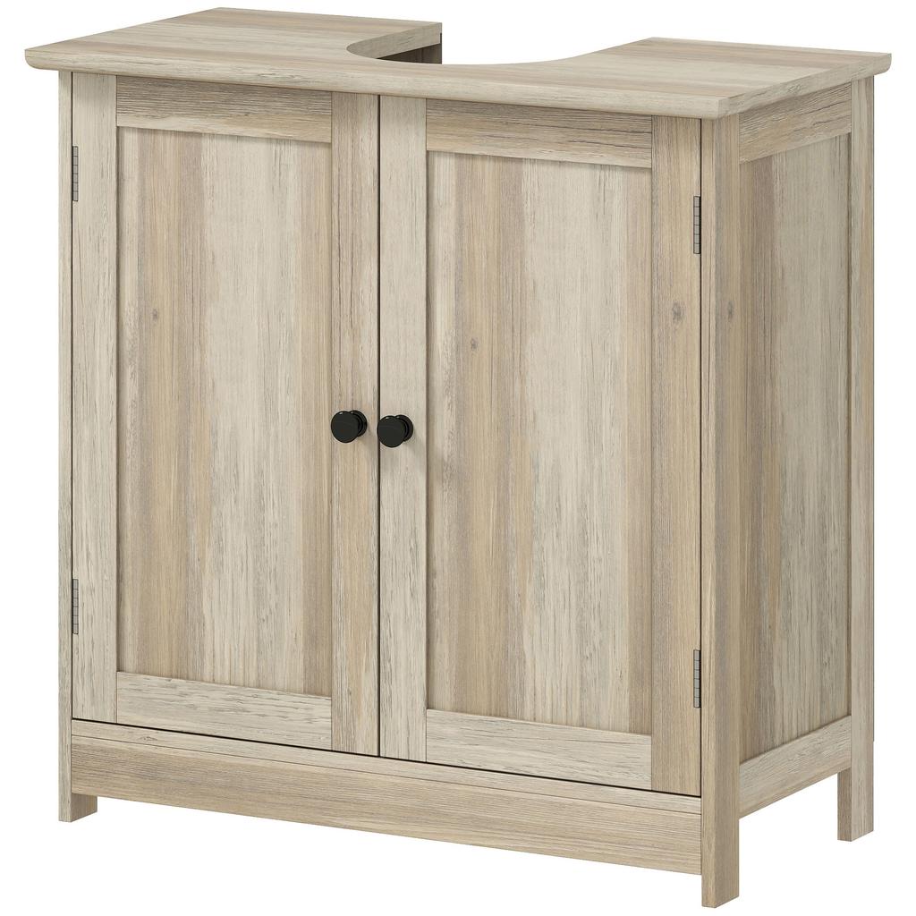 Bathroom Under-Sink Cabinet, 2 Doors, Adjustable Shelf, 60 x 30 x 60 cm, Grey