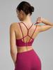 Two-Piece Fitness Set: Seamless Yoga Pants & Cross-Back Sports Bra with Fixed Cups - Women