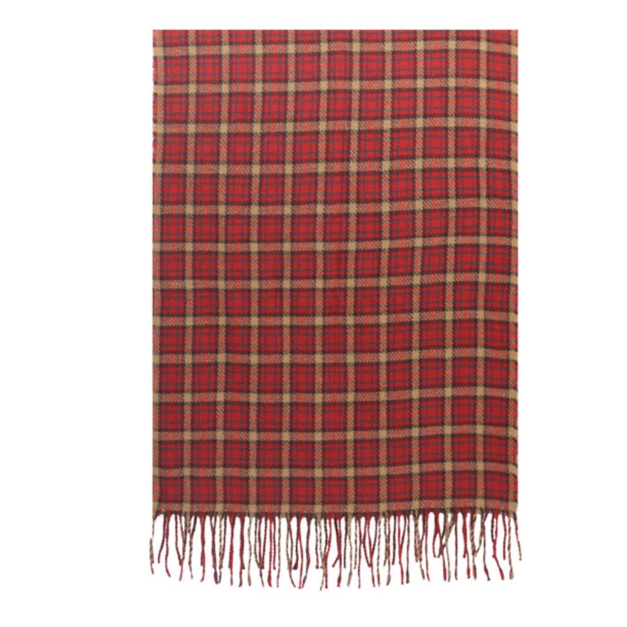 

Plaid tassel scarf, autumn and winter British college style scarf, fashionable and versatile retro scarf to keep warm 180cm*65cm 260g