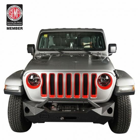 Headlight Lamp Decor Cover Trim Bezel for 18+ Jeep Wrangler JL Sport/Sport S Red