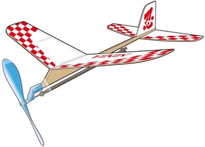 Studio Mido Light Plane Series NINJA Model Airplane Kit High-Performance Rubber-Powered LP-23