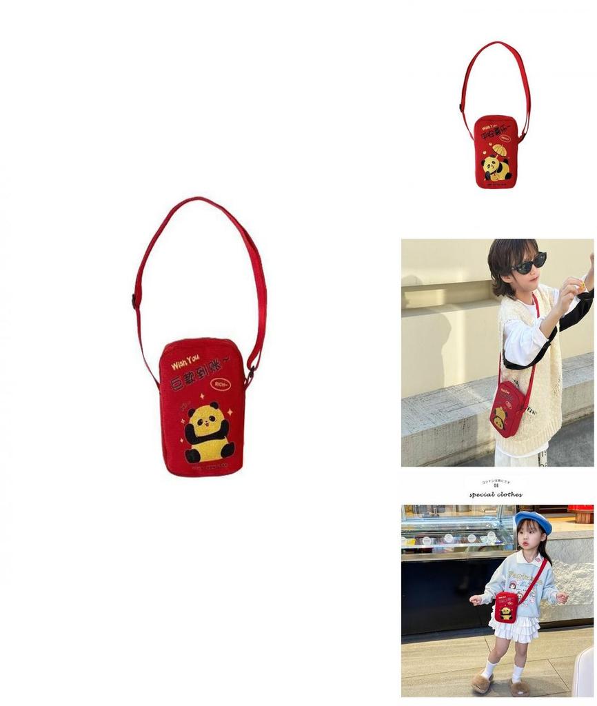 Adorable Panda Childrens Red Envelope Shoulder Bag For Boys And Girls With Cute Design