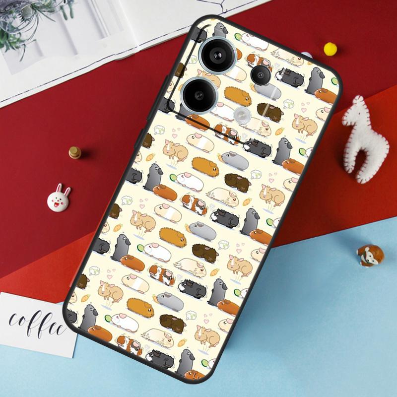 Cute Cartoon Guinea Pig Case For Xiaomi Redmi Note 13 Pro 14 12 11 10 15 Pro Plus Redmi 10C 12C 13C 14C 15C 15 Cover