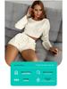 2025 Summer Knit Ribbed Long Sleeve Pajama Set for Women - Comfortable Homewear