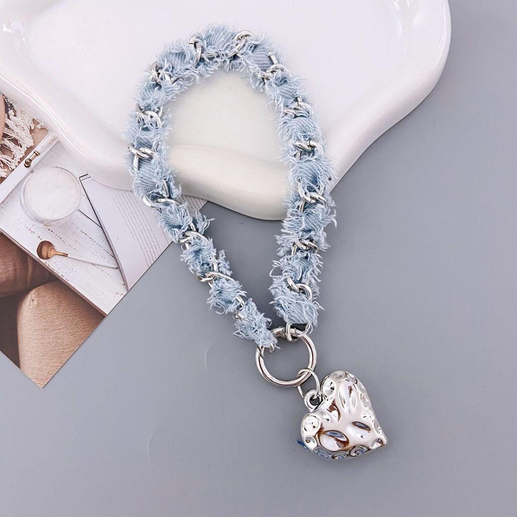 Trendigt Denimmönstrat Kedjearmband med Hänge för Telefoner & Väskor