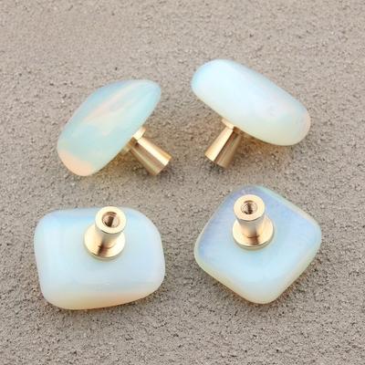 Artificial Opal Cabinet Door Handles Irregular Shape Door Knobs Jewelry Box Handle  Hardware