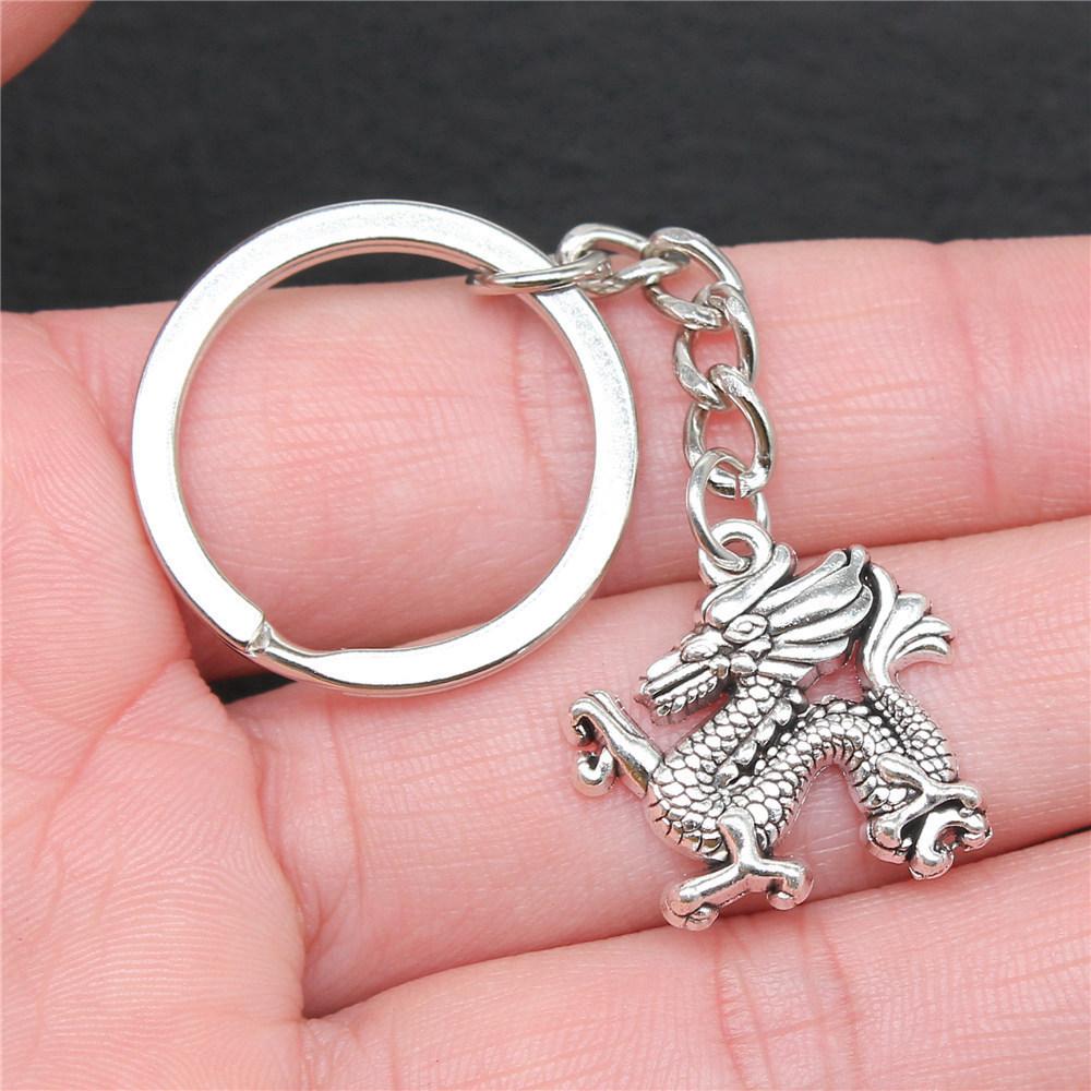 Anime Dragon Snake Oriental Keychain for Office Workers Fashion Casual Gift for Kids Retro School Charm