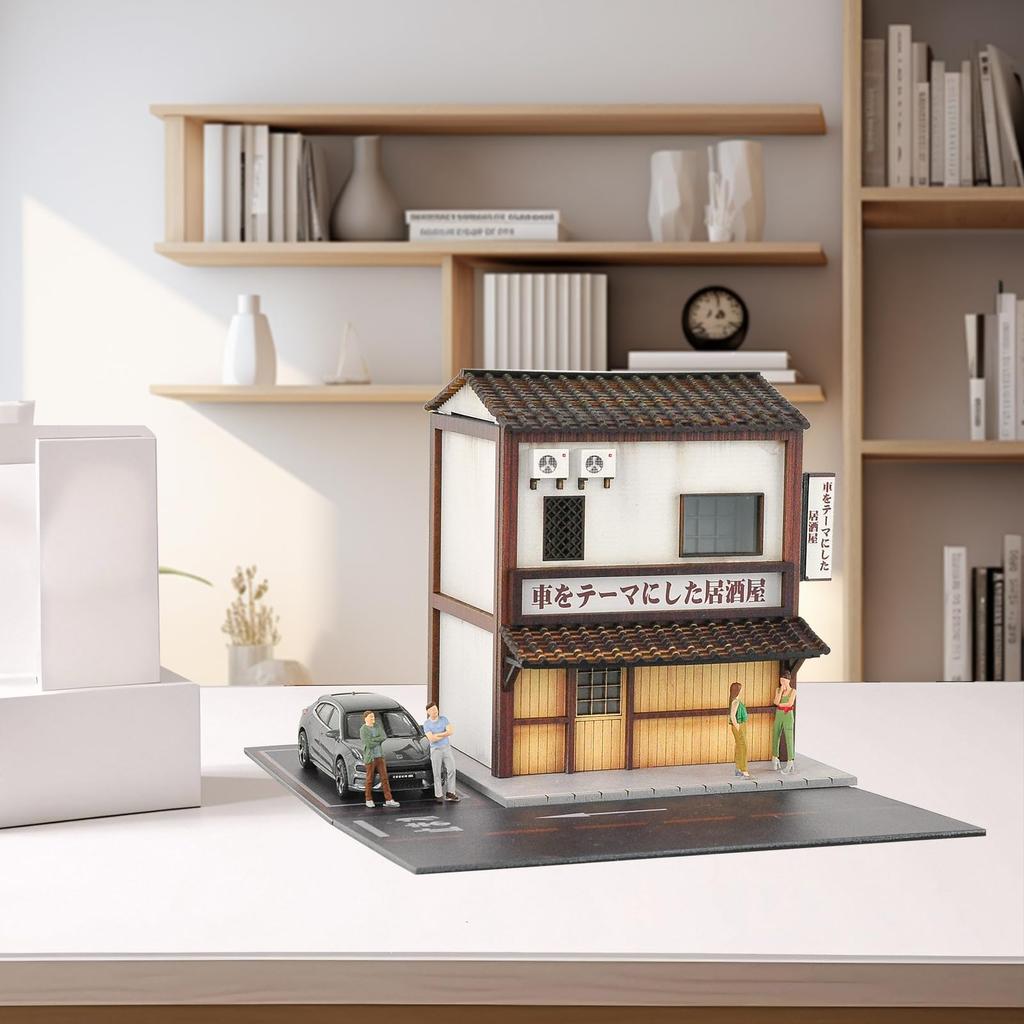 cxiuiui Izakaya Scene Model Building Collection Display Case Birthday Present Assembly Required 1/64