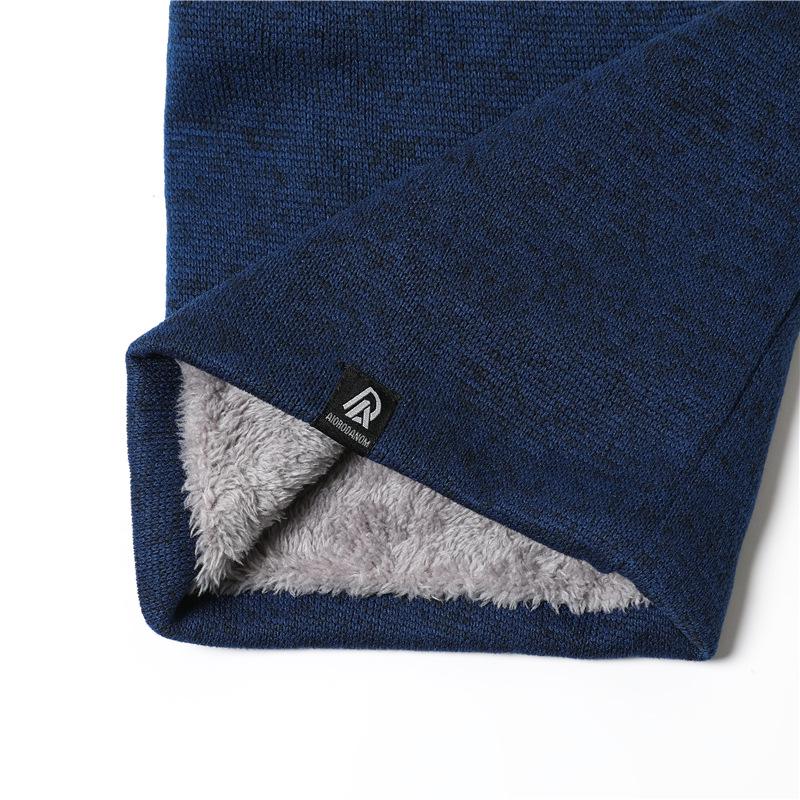Unisex Fleece-Lined Knitted Snood: Warm Winter Neck Scarf With High-Neck Woolen Design In Versatile Korean Style