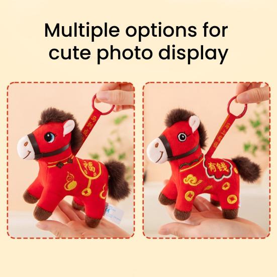 Stuffed Horse Doll Toy Chinese Year of The Horse Statue Plush Zodiac Horse Ornament