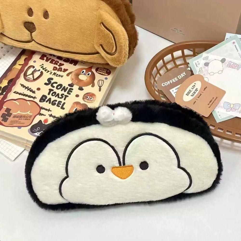 Large Capacity Pencil Case Plush Stationery Organizer Cute Stationery Bag Office