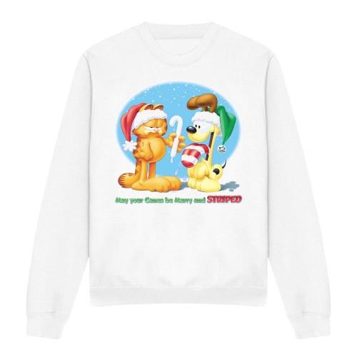 Garfield Unisex Adult Merry And Striped Sweatshirt