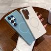 For Samsung Galaxy S25 Ultra Magnetic Case TPU + PC Scratch Resistant Phone Back Cover with Metal Accents