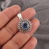 London Blue Topaz Gemstone Jewelry, 925 Solid Sterling Silver Pendant, Handmade Bohemian Pendant For Gift