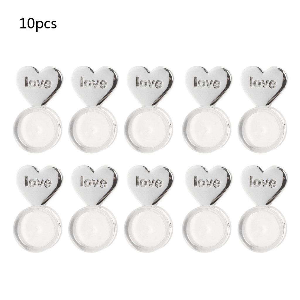 10 PCS Heart Love Earring Backs Replacements for Posts Earring Backings серебряный