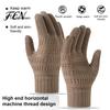Fashionable Cold Protection Gloves Knitted Touchscreen for Men Women, Winter Warm Thermal Gloves, Thickened Solid Color Daily Use Plush Lining Mittens