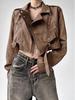 Women's Retro Leather Jacket: Petite Loose Fit for Spring/Autumn Street Style
