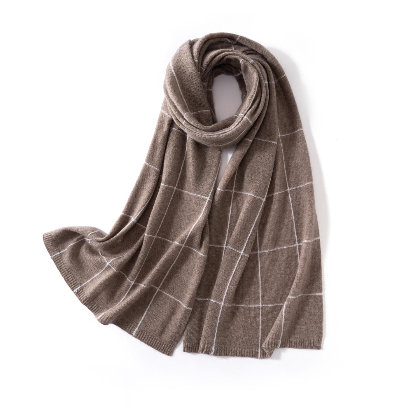 

Women s 100% Cashmere Solid Color Scarf Grid Embroidery Neck Face Protection Soft Elegant Muffler Multi-Function Outdoor Shawl 180cmX45cm верблюд