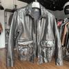 New Men's Short Casual A Leather Leather Jacket Lapel Flight Suit Vegetable Tanned Cowhide Jacket