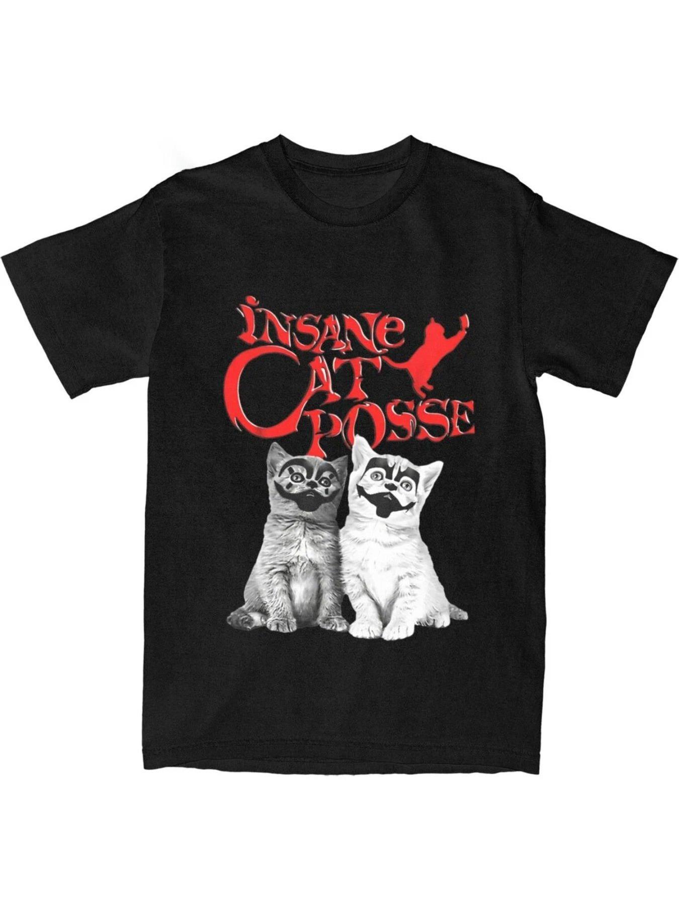 [Summer Comfortable Short Sleeve T-Shirt] Insane Cat Posse Halloween Shirt Summer Comfortable Casual Short Sleeve T-Shirt S разноцветный