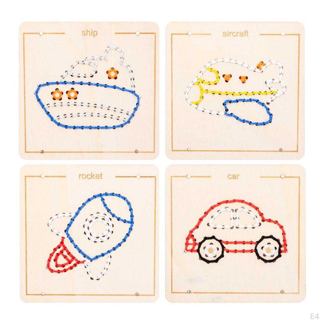 Cartoon Pattern Lacing Toy Set for Children with Hand Eye Coordination Focus