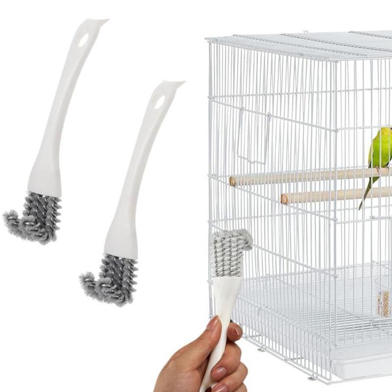 Durable Bird Cage Cleaner Brush - Efficient Poop Remover Tool & Sanitizing Scrubber for Parrot Cages Cleaning Accessories