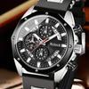 Men's Silicone Strap Watch with Multifunctional Calendar Design Waterproof Sports Wristwatch for Daily Use and Outdoor Activities