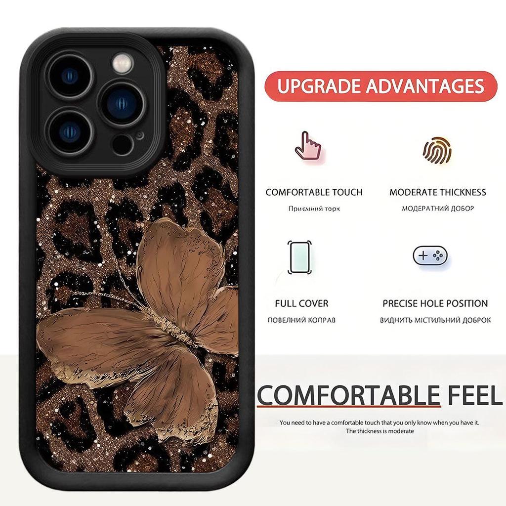 Brown Butterfly Black Groove iPhone 15/16/17 Pro Max Protective Case