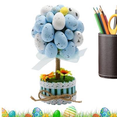 Handmade Easter Egg Tree Desktop Ornament Foam Tree Design Spring Ornament Decor Easter Tree Decorations for Mantel Fireplace