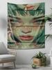 Modern Art Style Collage Hanging Cloth  Unique Portrait Pattern Decorative Fabric Hanging Painting