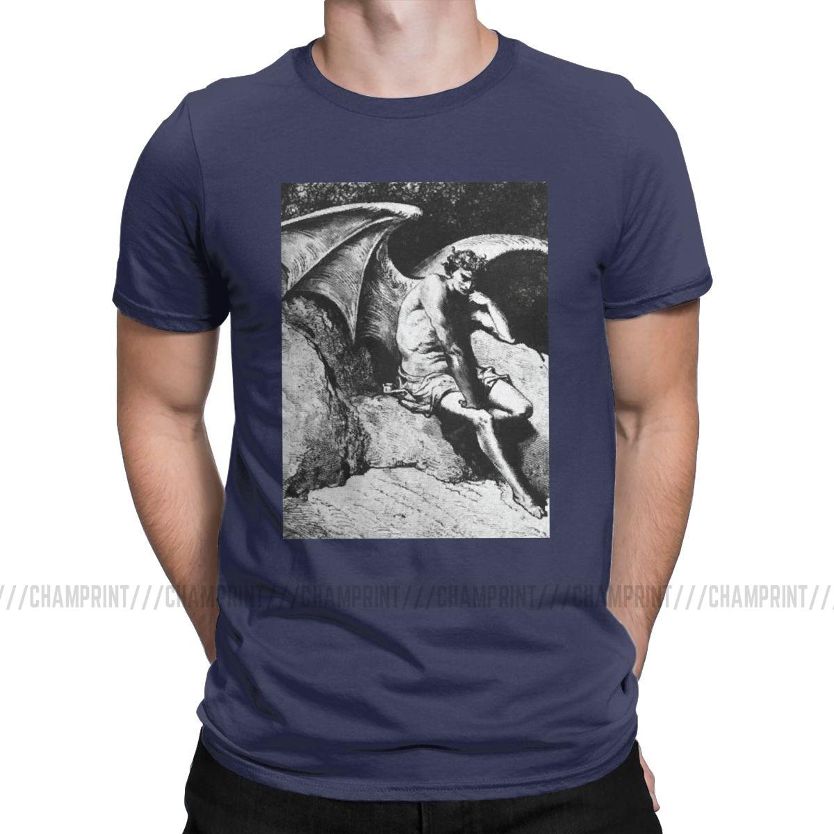 

Lucifer Mens T Shirts Black Satan Demon Devil Novelty Tee Shirt Short Sleeve Crew Neck TShirt Cotton Gift Idea Clothing 4XL