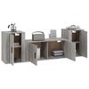 3 Piece TV Cabinet Set Gray Sonoma Particleboard