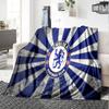 Chelsea Football Club Crest Flannel Blanket, Soft Polyester, Modern Design, All-Season for Camping, Travel, Gifts for holidays or birthdays