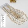 6Pairs /12Pairs Punk Hoop Earrings Set Big Circle Earrings Jewelry For Women Girls Steampunk Ear Clip Punk Earring Ear Ring