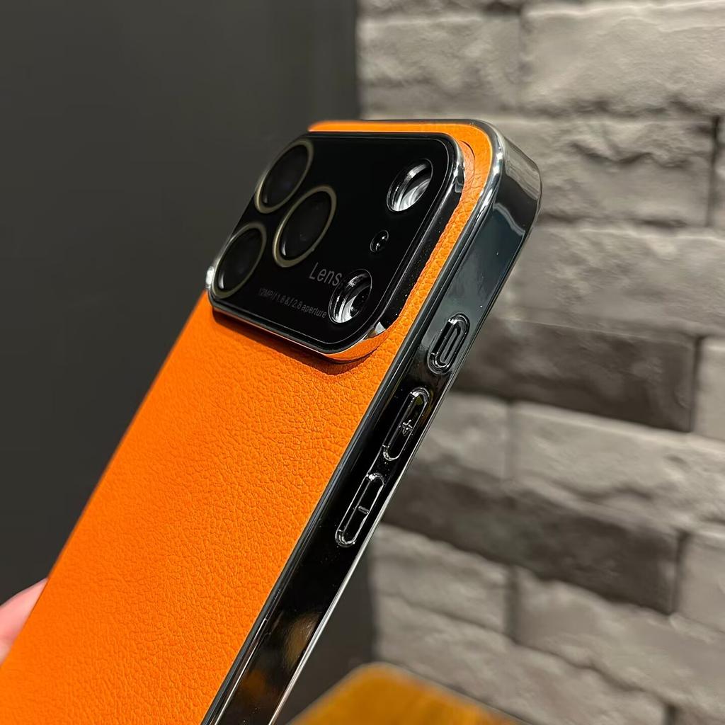 Luksusowe Wegańskie Skórzane Poszycie Odporne na Wstrząsy Etui na Telefon dla iPhone 17 Air 16 15 14 Plus 13 12 Pro Max Ochrona Soczewki Aparatu Matowa Pokrywa