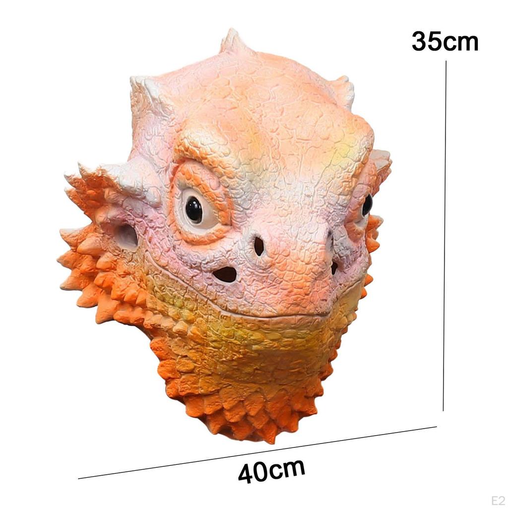 Animal Head Mask Latex Headwear Props Realistic Cute Cosplay Costume Lizard