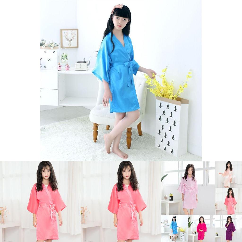 Girls Satin Silk Bathrobe Pajamas Soft And Comfy