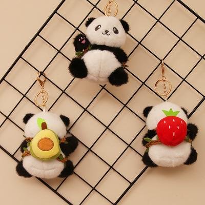 Cute And Cute Boutique Fruit-Backed Panda Pendant Plush Toy Dolls Schoolbags Hanging Ornaments Keychain Dolls