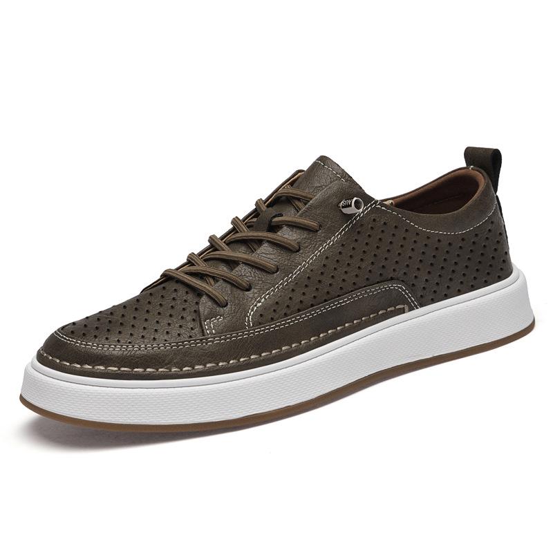 Men s Trendy White Leather Casual Shoes - Autumn Korean Style, Versatile  Simple 39