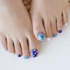 Tropical Escape Pedicure Nail Stickers - 37 Self-Adhesive Tips, Tropical Fruit & Marine Themes, Quick 5-Min Pedicure