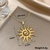 Vintage Chic Sun Shaped Pendant Stainless Steel Necklace Statement Golden Fashion Jewlery Gift