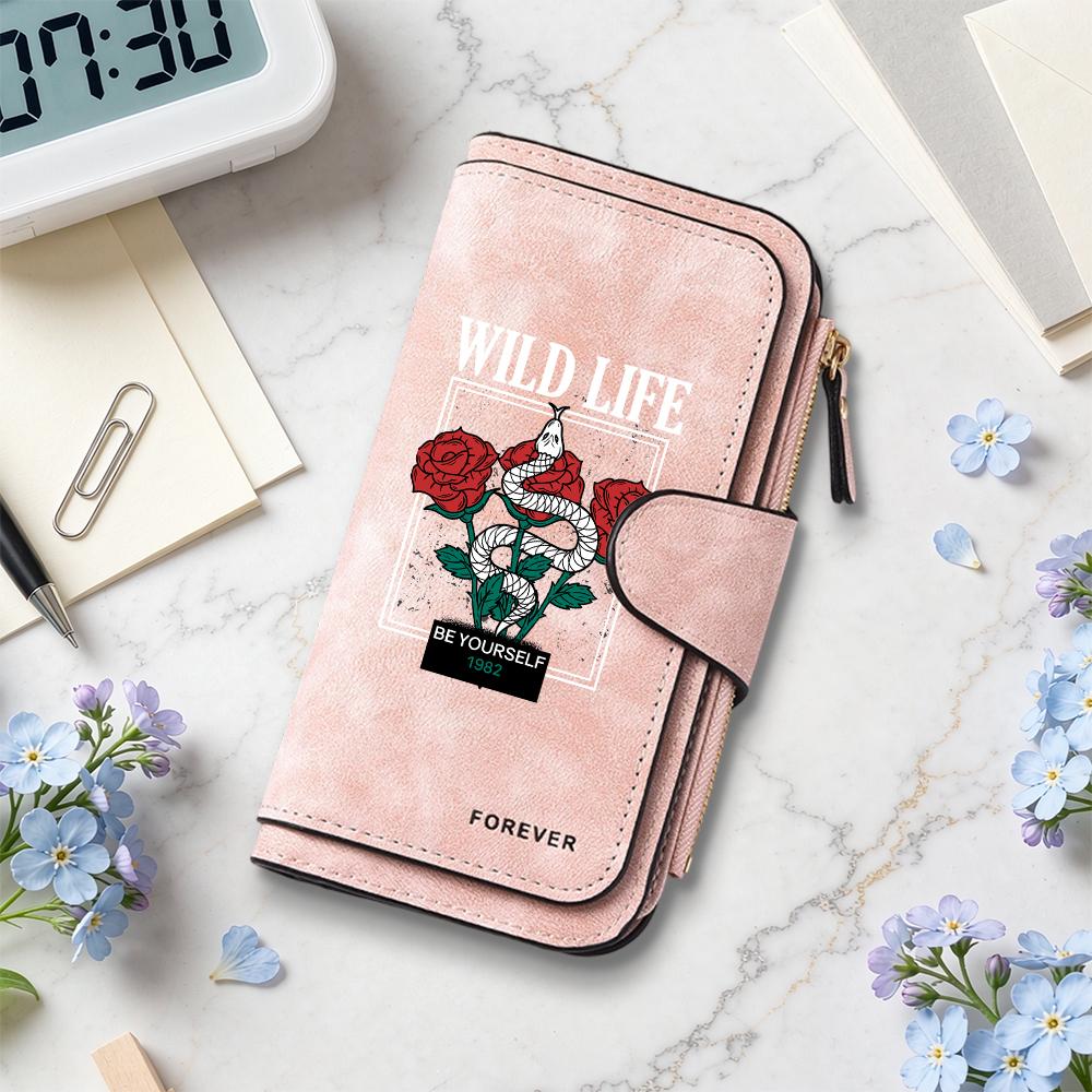 WILD LIFE Printed Long Wallet Fashion Portable Card Holder Multi Slot Purse