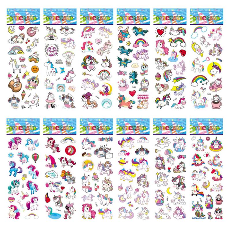10 Sheets/Set Kawaii Unicorn Stickers for Children Cartoon 3D Bubble PVC Sticker Scrapbook Notebook Decoration