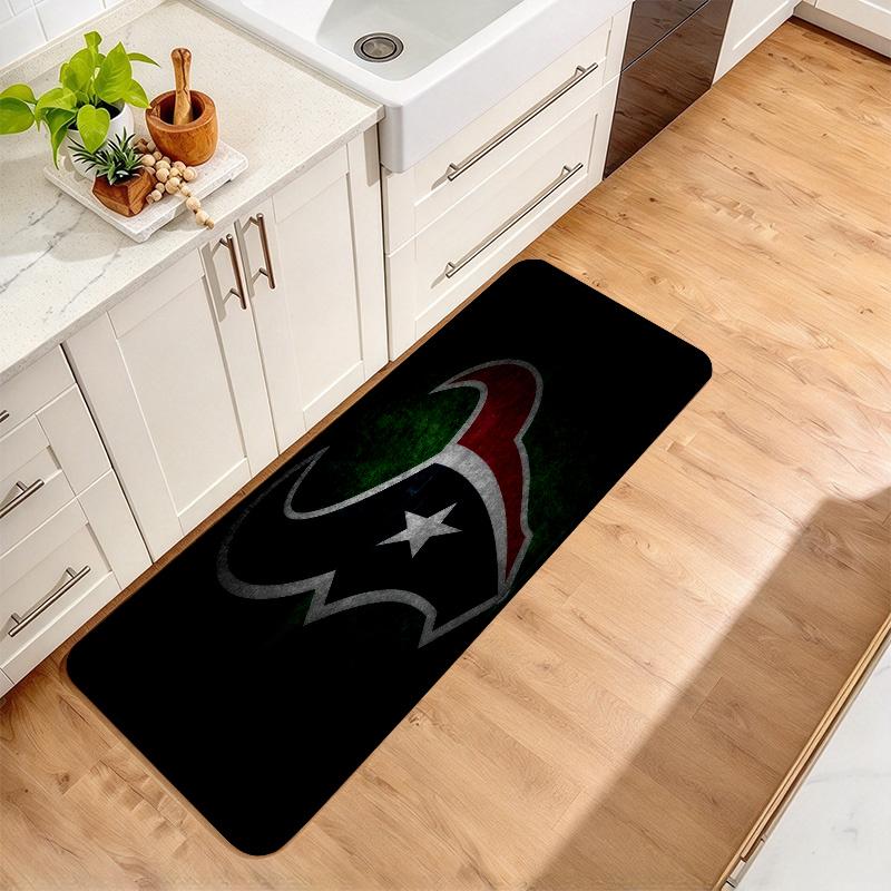 Houston Texans Flannel Kitchen Mat Christmas Soft Area Rug Non Slip Floor Carpet Home Decoration